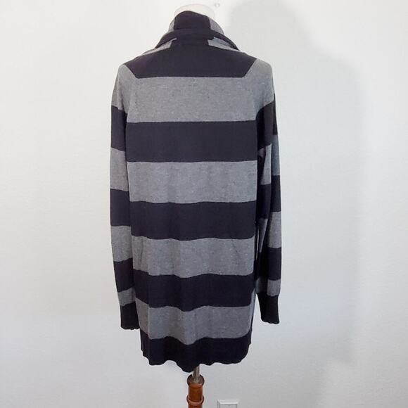 Joie Black & Gray Striped Open Front Cardigan Size Small - Picture 4 of 6